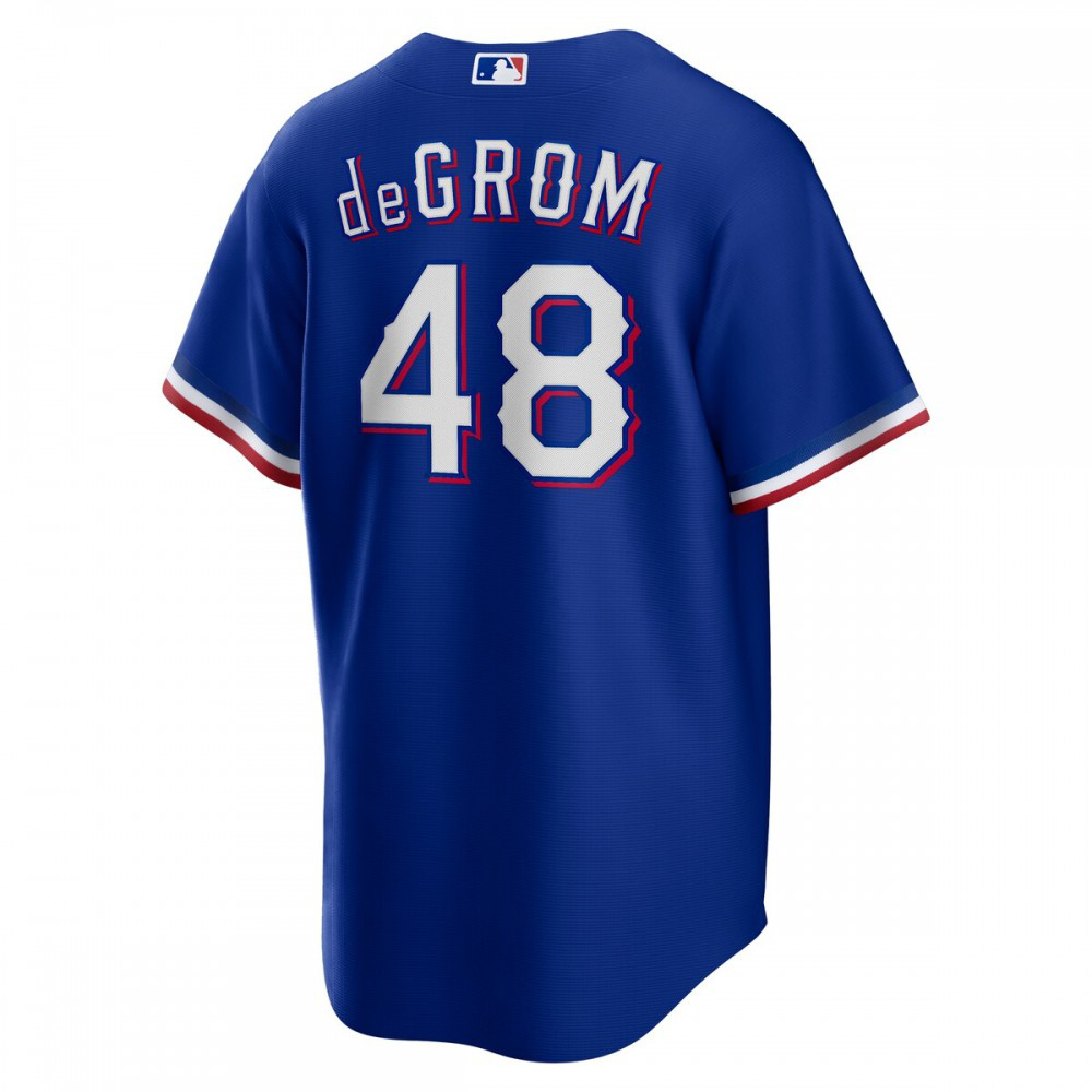 Jacob deGrom Texas Rangers Away Replica Player Jersey - Royal-Pro Kit Vault | Brand New 26/27 Sports Jerseys